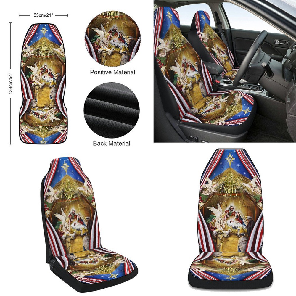 Jesus Family O holy night Jesus Christmas Seat Cover Cars, Christmas Car Seat Cover, Car Seat Cover