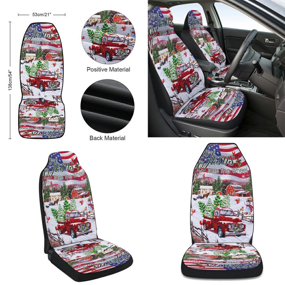 Jesus Take The Wheel Christmas Truck Seat Cover Cars, Christmas Car Seat Cover, Car Seat Cover