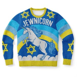 Jewnicorn Star Of David Ugly Christmas Sweater,…