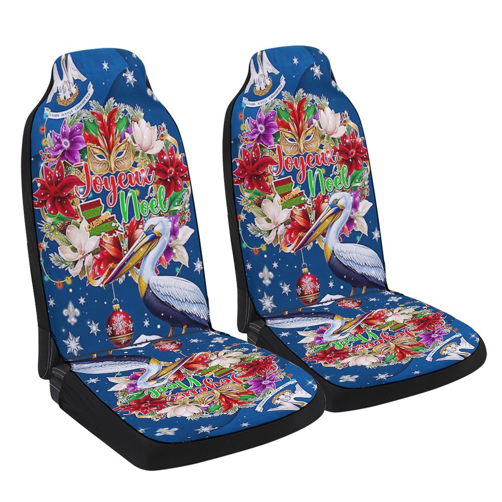 Joyeux Noel Merry Christmas In Louisiana Seat Cover Cars, Christmas Car Seat Cover, Car Seat Cover