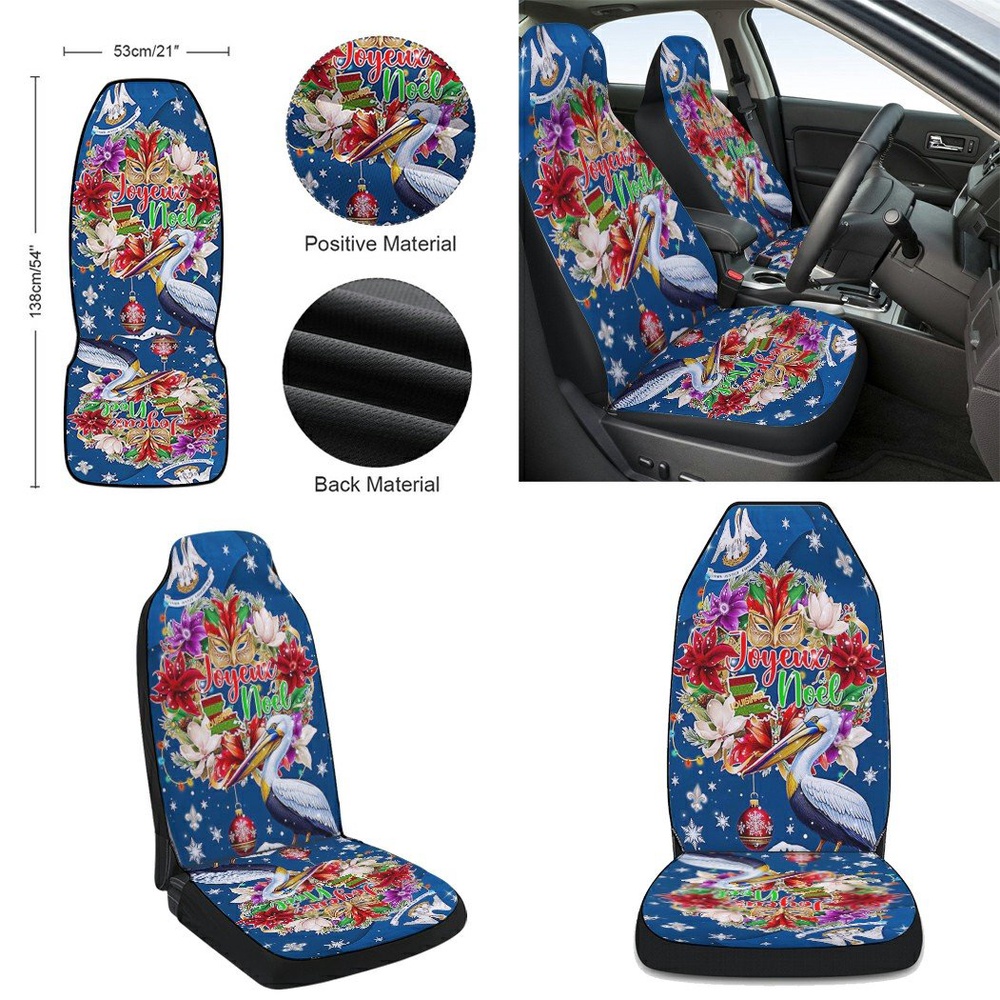 Joyeux Noel Merry Christmas In Louisiana Seat Cover Cars, Christmas Car Seat Cover, Car Seat Cover