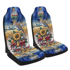 Kansas State Sunflower and Meadowlark Bird Winter…