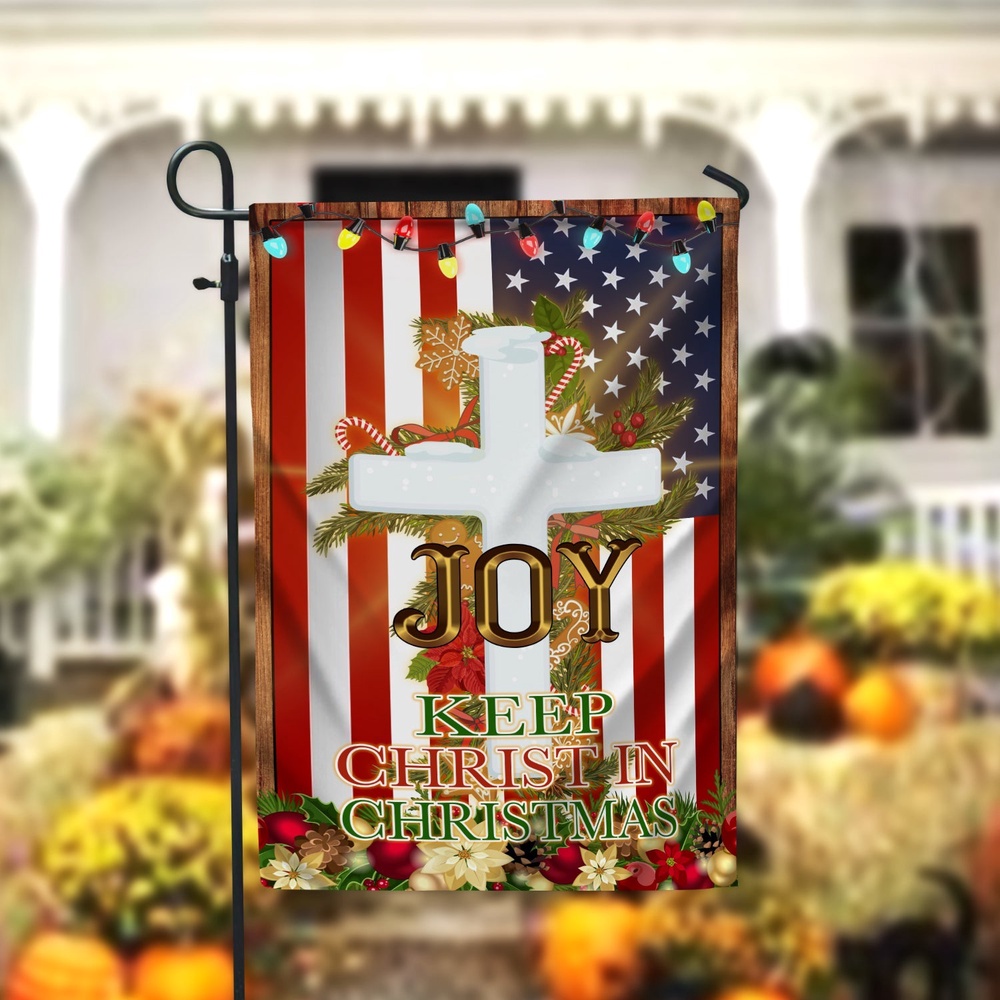 Keep Christ In Christmas Garden FlagXmas, Garden Flags, Outdoor Xmas Flags, Christmas Flag Outdoor