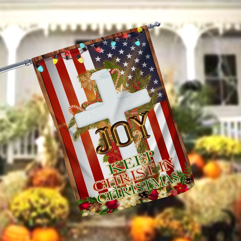 Keep Christ In Christmas Garden FlagXmas, Garden Flags, Outdoor Xmas Flags, Christmas Flag Outdoor