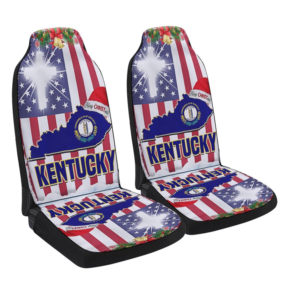 Kentucky God Bless Christmas Seat Cover Cars, Christmas Car Seat Cover, Car Seat Cover