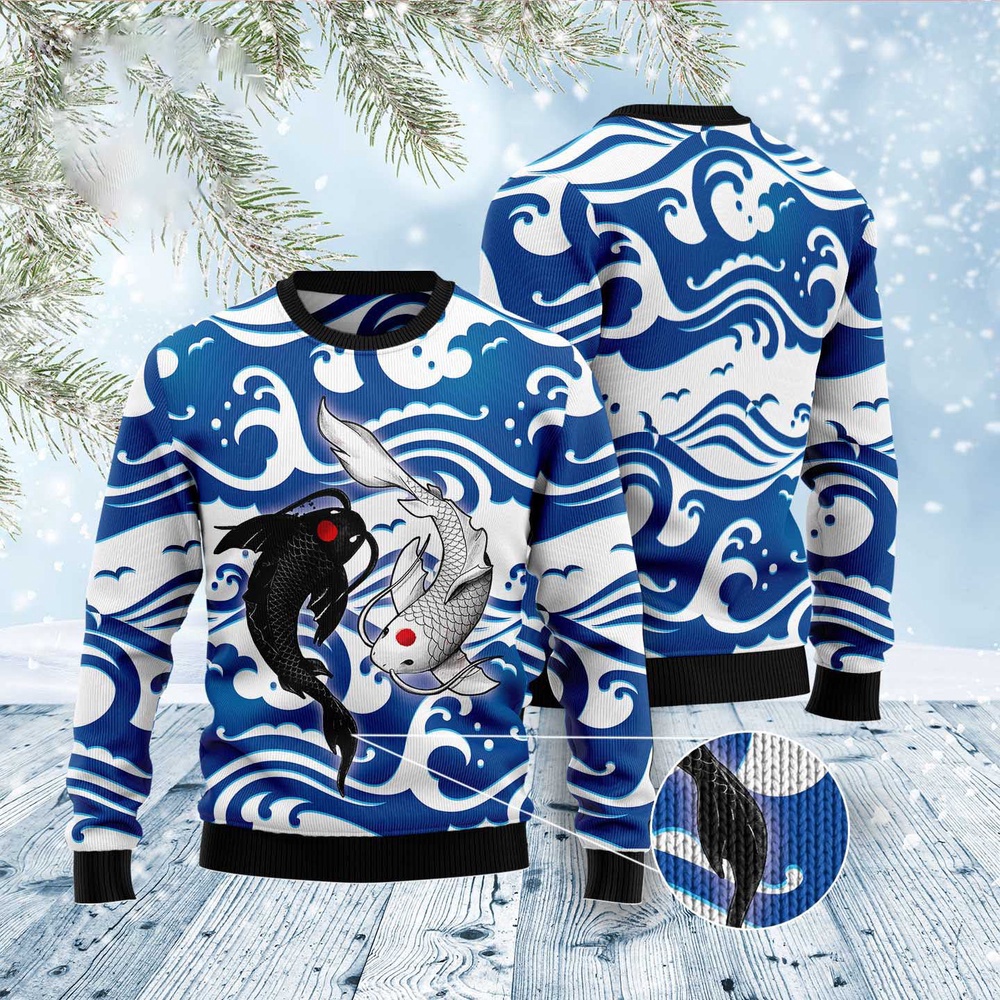 Koi Yin Yang Ugly Christmas Sweater, Christmas Sweater, Ugly Sweater, Funny Xmas Sweaters Koi Yin Yang Ugly Christmas Sweater, Christmas Sweater, Ugly Sweater, Funny Xmas Sweaters