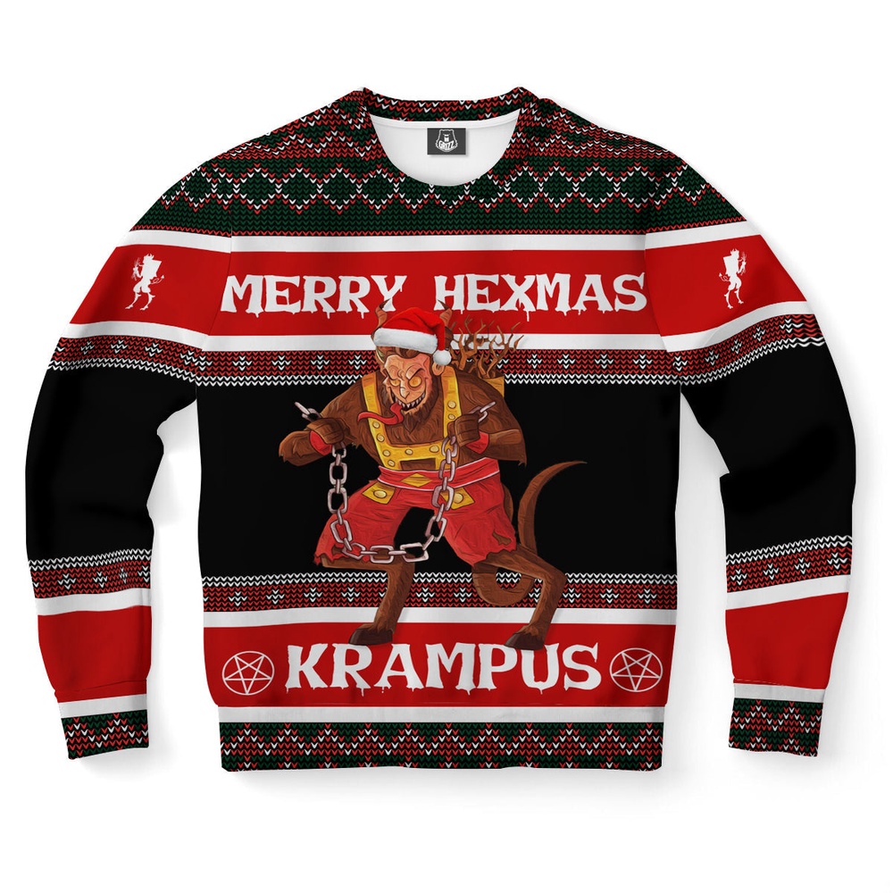 Krampus Hexmas Ugly Christmas Sweater, Christmas Sweater, Ugly Sweater, Funny Xmas Sweaters