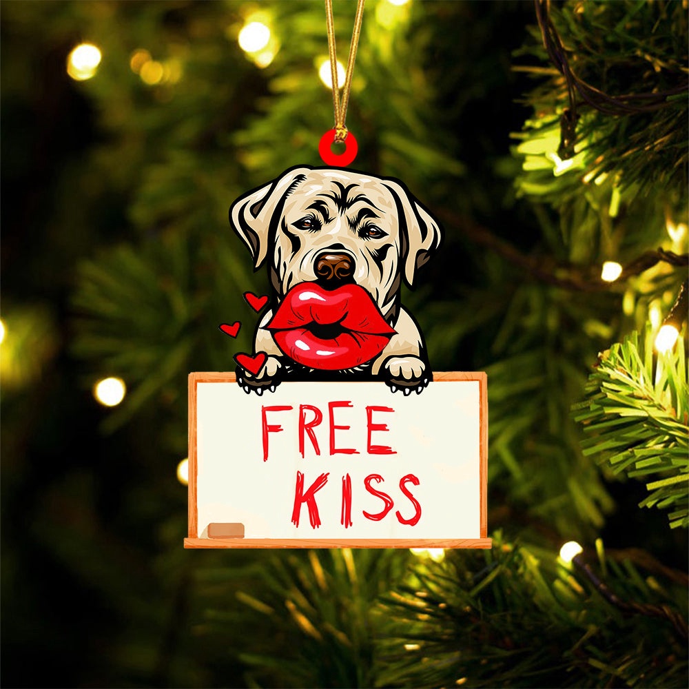 Labrador-Retriever Free Kiss Christmas Ornament, Christmas Ornament, Dog Ornament, Xmas Dog Ornaments Labrador-Retriever Free Kiss Christmas Ornament, Christmas Ornament, Dog Ornament, Xmas Dog Ornaments