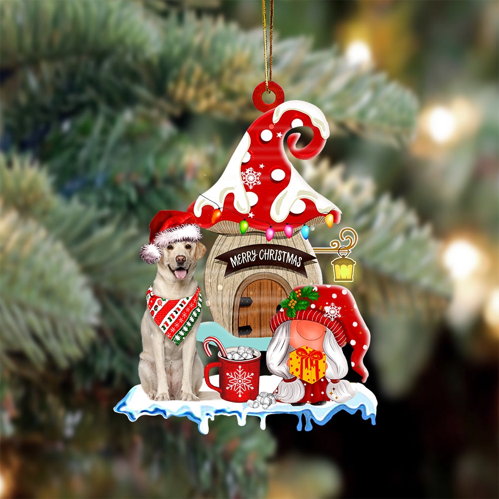 Labrador-Retriever With Mushroom House Christmas Ornament, Christmas Ornament, Dog Ornament, Xmas Dog Ornaments Labrador-Retriever With Mushroom House Christmas Ornament, Christmas Ornament, Dog Ornament, Xmas Dog Ornaments