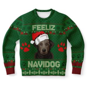 Labrador Feliz Navidog Ugly Christmas Sweater, Christmas…