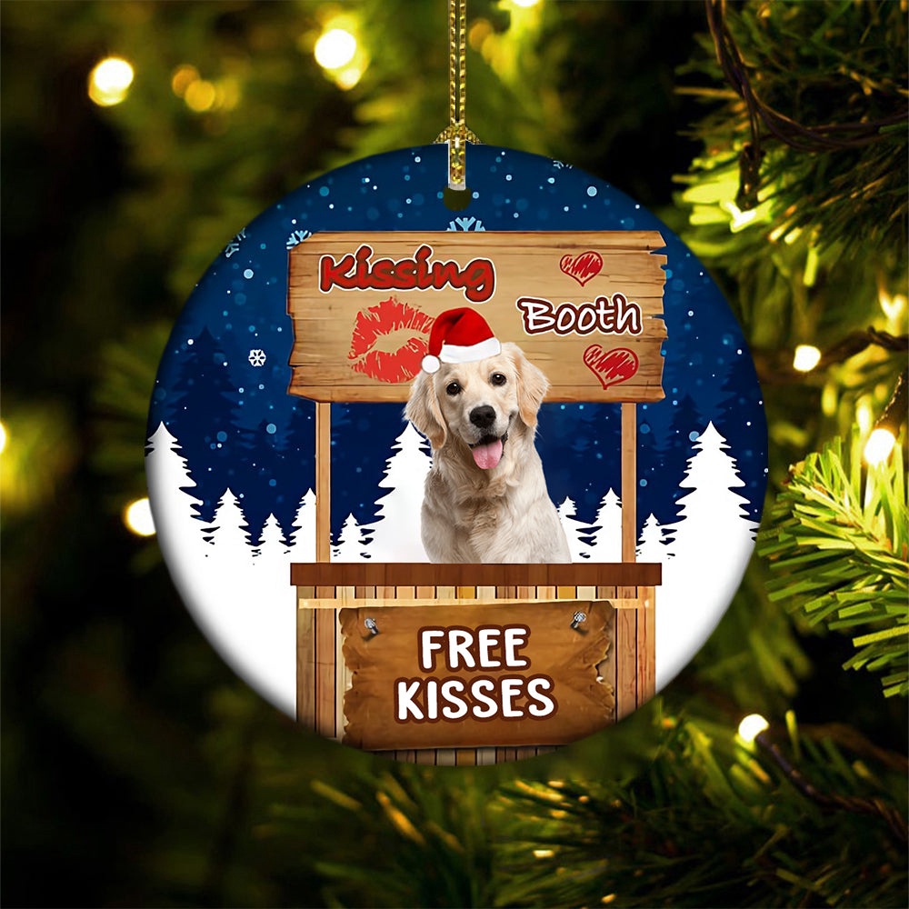 Labrador Kissing Booth Christmas Ornament, Christmas Ornament, Dog Ornament, Xmas Dog Ornaments