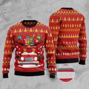 Labrador Retriever Car Gift Ugly Christmas Sweater,…