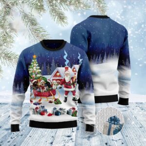 Labrador Retriever Santa Sled Ugly Christmas Sweater,…