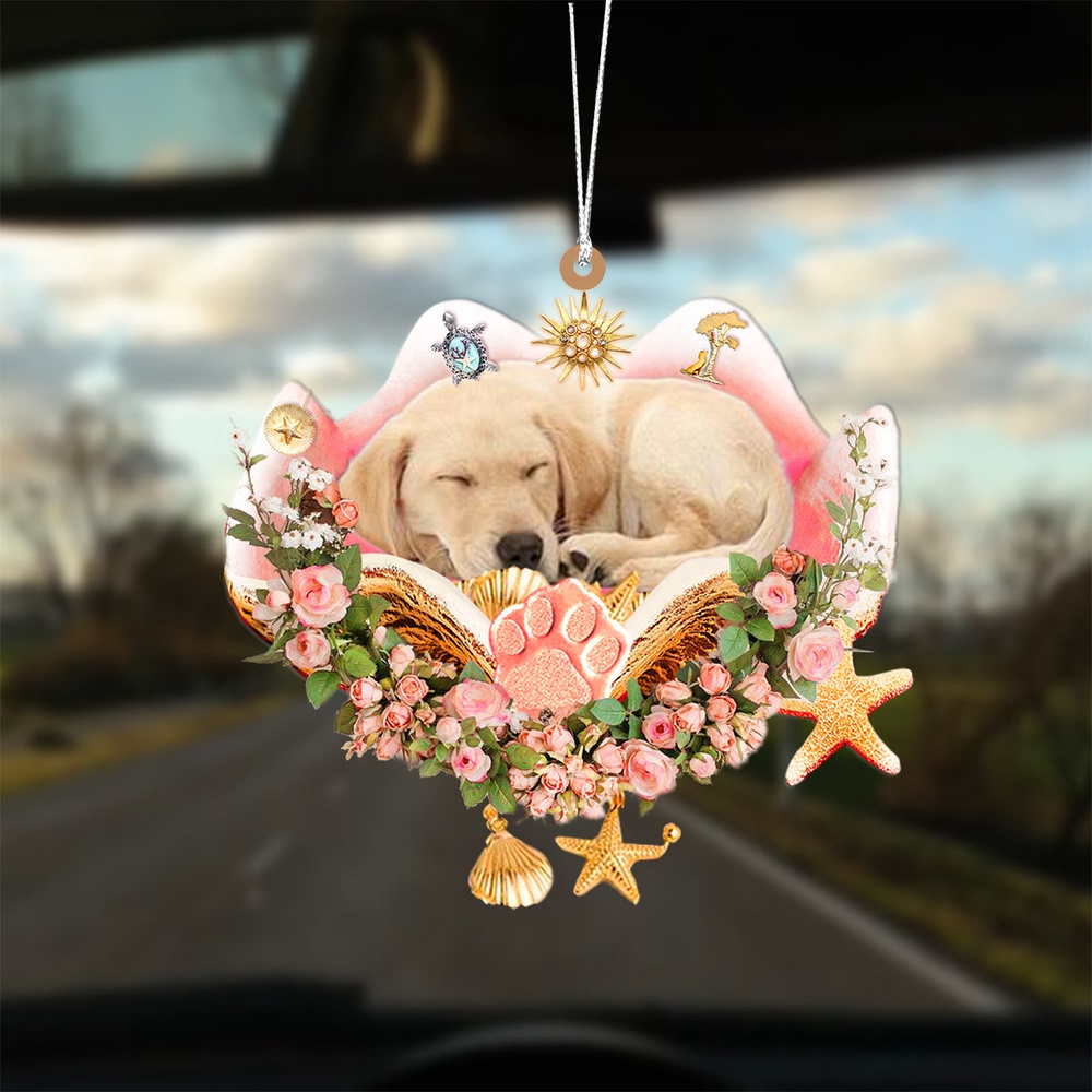 Labrador Retriever Sleeping In The Seashell Ornament, Christmas Ornament, Dog Ornament, Xmas Dog Ornaments Labrador Retriever Sleeping In The Seashell Ornament, Christmas Ornament, Dog Ornament, Xmas Dog Ornaments