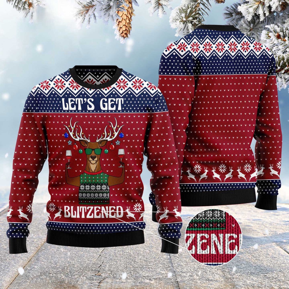 Let’S Get Blitzened Slouchy Ugly Christmas Sweater, Christmas Sweater, Ugly Sweater, Funny Xmas Sweaters Let’S Get Blitzened Slouchy Ugly Christmas Sweater, Christmas Sweater, Ugly Sweater, Funny Xmas Sweaters