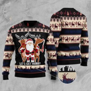 Let’S Get Merry Ugly Christmas Sweater, Christmas…