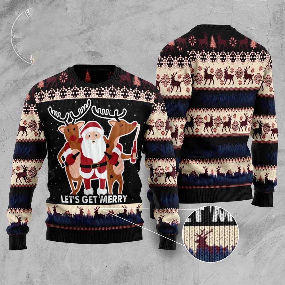 Let’S Get Merry Ugly Christmas Sweater, Christmas Sweater, Ugly Sweater, Funny Xmas Sweaters Let’S Get Merry Ugly Christmas Sweater, Christmas Sweater, Ugly Sweater, Funny Xmas Sweaters