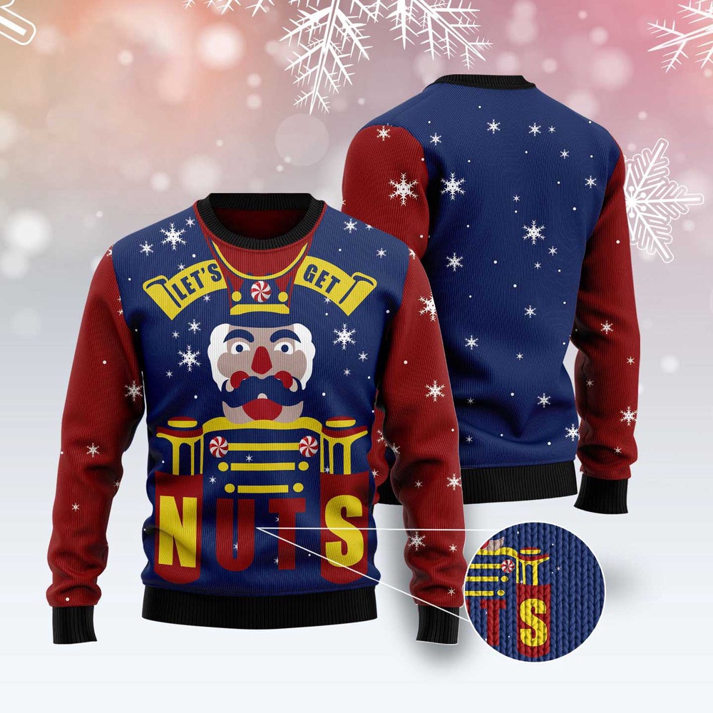 Let’S Get Nuts Nutcracker Ugly Christmas Sweater, Christmas Sweater, Ugly Sweater, Funny Xmas Sweaters Let’S Get Nuts Nutcracker Ugly Christmas Sweater, Christmas Sweater, Ugly Sweater, Funny Xmas Sweaters