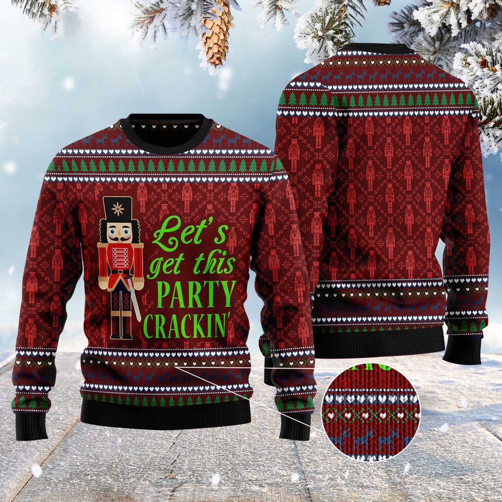 Let’S Get This Party Crackin’ Ugly Christmas Sweater, Christmas Sweater, Ugly Sweater, Funny Xmas Sweaters Let’S Get This Party Crackin’ Ugly Christmas Sweater, Christmas Sweater, Ugly Sweater, Funny Xmas Sweaters