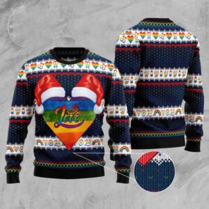 Lgbt Heart Ugly Christmas Sweater, Christmas Sweater,…