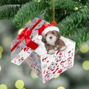 Lhasa-Apso In Gift Box Christmas Ornament, Christmas…