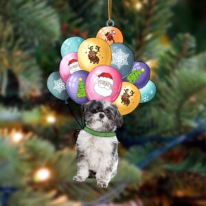 Lhasa Apso With Balloons Christmas Ornament, Christmas…