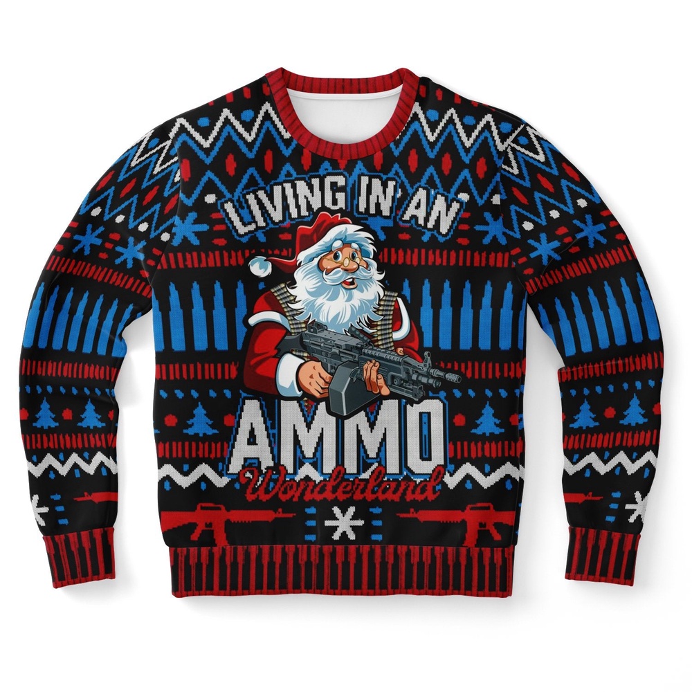 Living in An Ammo Wonderland Ugly Christmas Sweater, Christmas Sweater, Ugly Sweater, Funny Xmas Sweaters Living in An Ammo Wonderland Ugly Christmas Sweater, Christmas Sweater, Ugly Sweater, Funny Xmas Sweaters