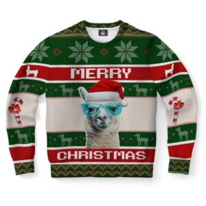 Llama Xmas Ugly Christmas Sweater, Christmas Sweater,…