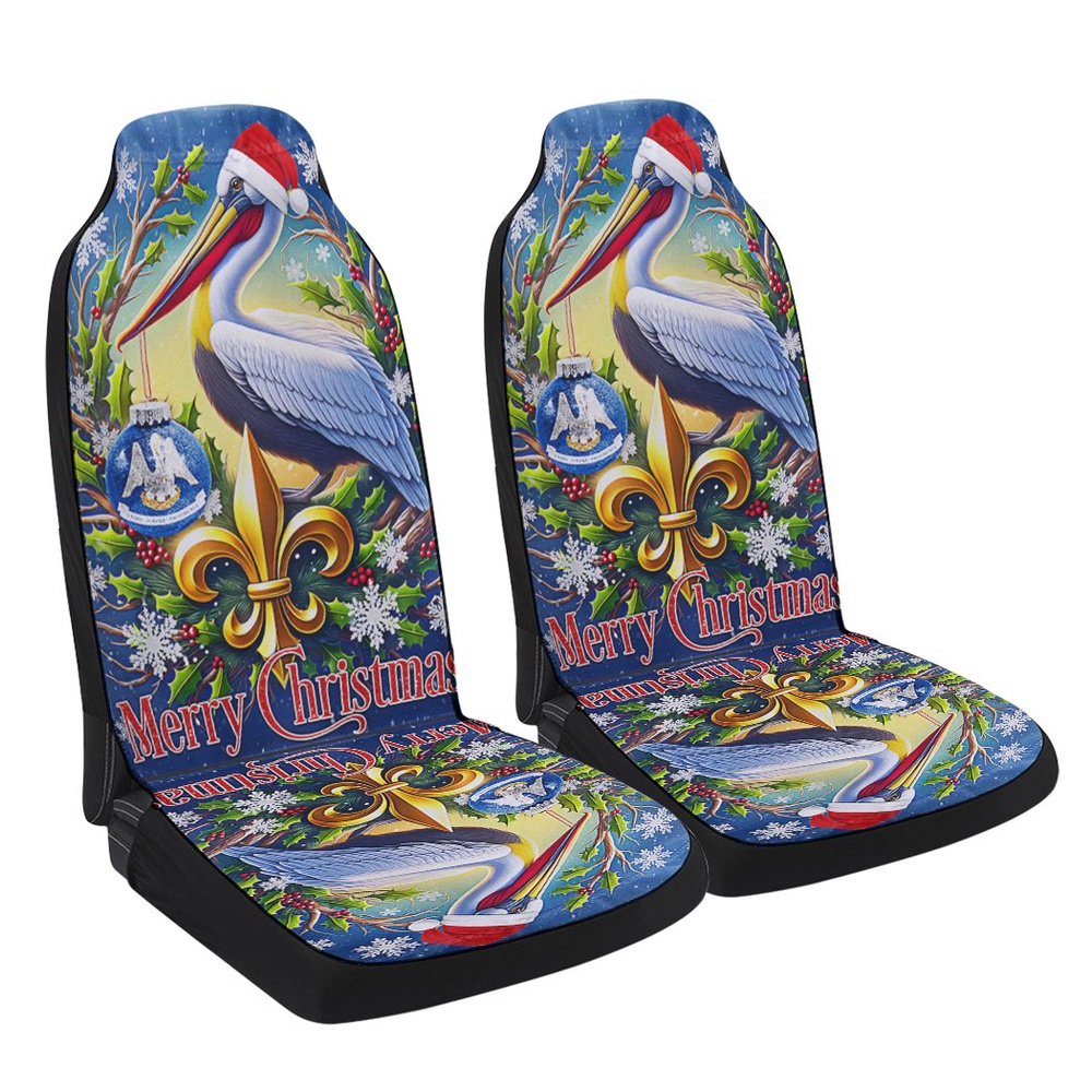 Louisiana Pelican Christmas Seat Cover Cars, Christmas Car Seat Cover, Car Seat Cover