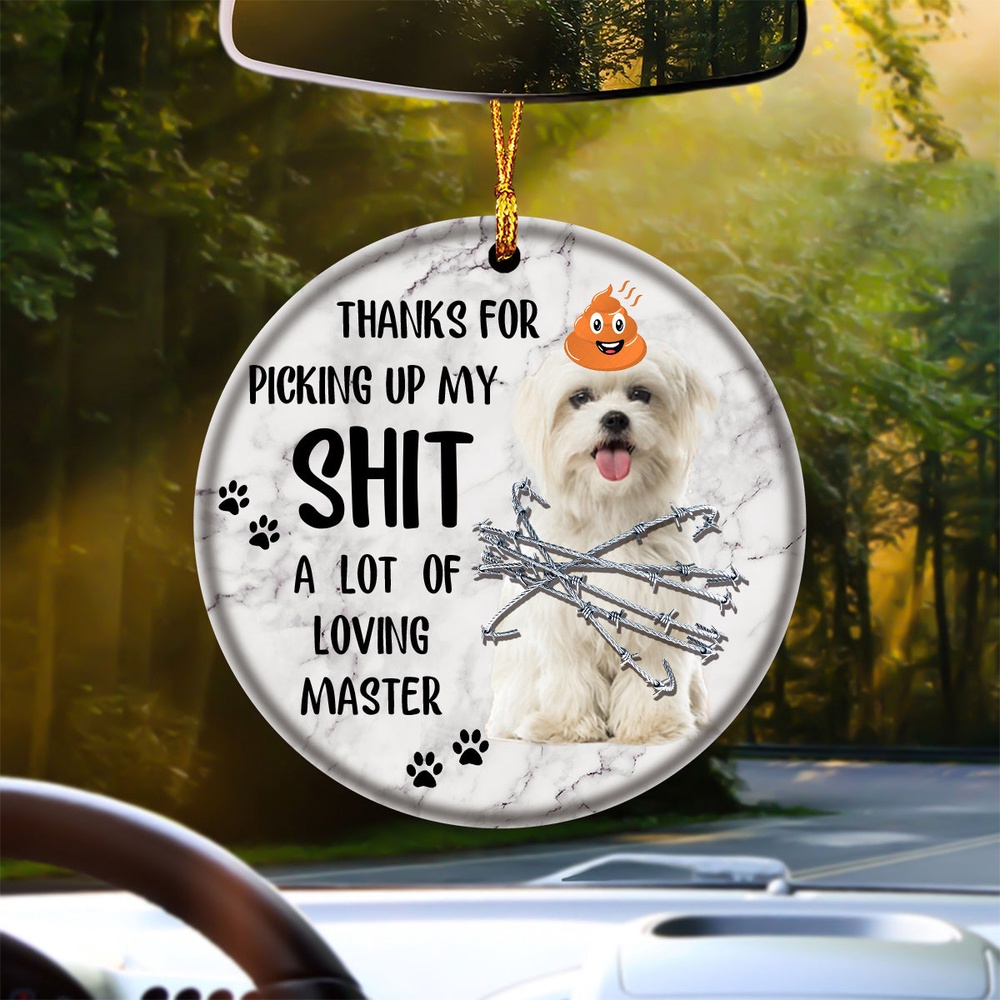 Maltese A Lot Of Loving Master Ornament, Christmas Ornament, Dog Ornament, Xmas Dog Ornaments