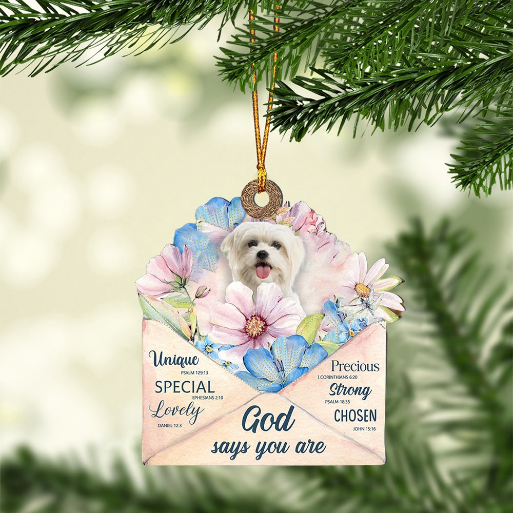 Maltese God Says You Ornament, Christmas Ornament, Dog Ornament, Xmas Dog Ornaments Maltese God Says You Ornament, Christmas Ornament, Dog Ornament, Xmas Dog Ornaments
