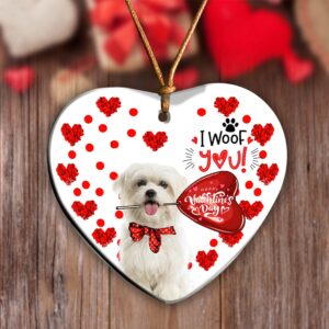 Maltese Happy Valentine’s Day Ornament, Christmas Ornament,…