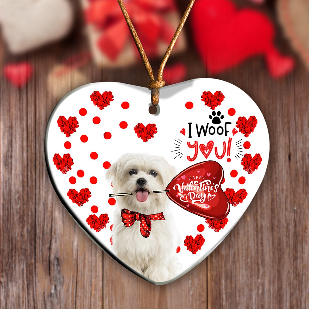 Maltese Happy Valentine’s Day Ornament, Christmas Ornament, Dog Ornament, Xmas Dog Ornaments Maltese Happy Valentine’s Day Ornament, Christmas Ornament, Dog Ornament, Xmas Dog Ornaments