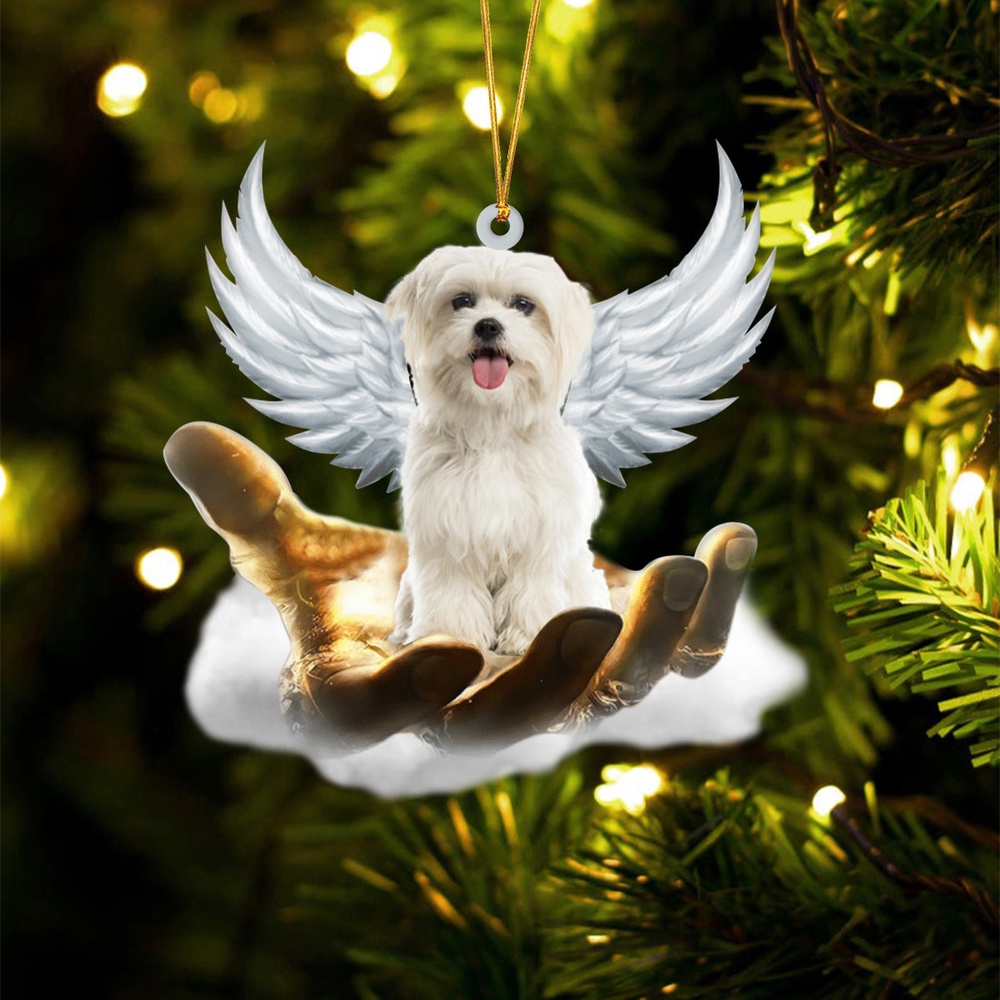 Maltese On The Hands Of Jesus Ornament, Christmas Ornament, Dog Ornament, Xmas Dog Ornaments Maltese On The Hands Of Jesus Ornament, Christmas Ornament, Dog Ornament, Xmas Dog Ornaments