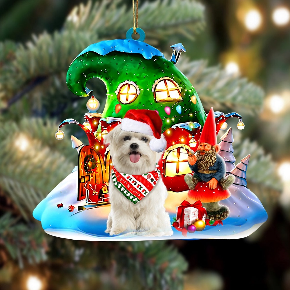 Maltese With Rudolph’s House Christmas Ornament, Christmas Ornament, Dog Ornament, Xmas Dog Ornaments Maltese With Rudolph’s House Christmas Ornament, Christmas Ornament, Dog Ornament, Xmas Dog Ornaments