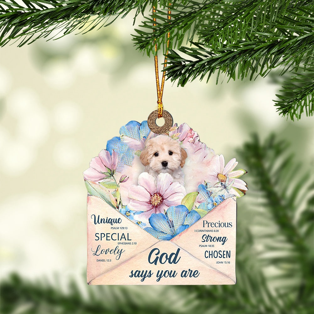 Maltipoo God Says You Ornament, Christmas Ornament, Dog Ornament, Xmas Dog Ornaments Maltipoo God Says You Ornament, Christmas Ornament, Dog Ornament, Xmas Dog Ornaments