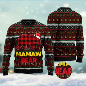 Mamaw Bear Ugly Christmas Sweater, Christmas Sweater,…