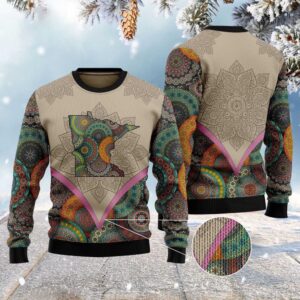 Mandala Minnesota Home Ugly Christmas Sweater, Christmas…