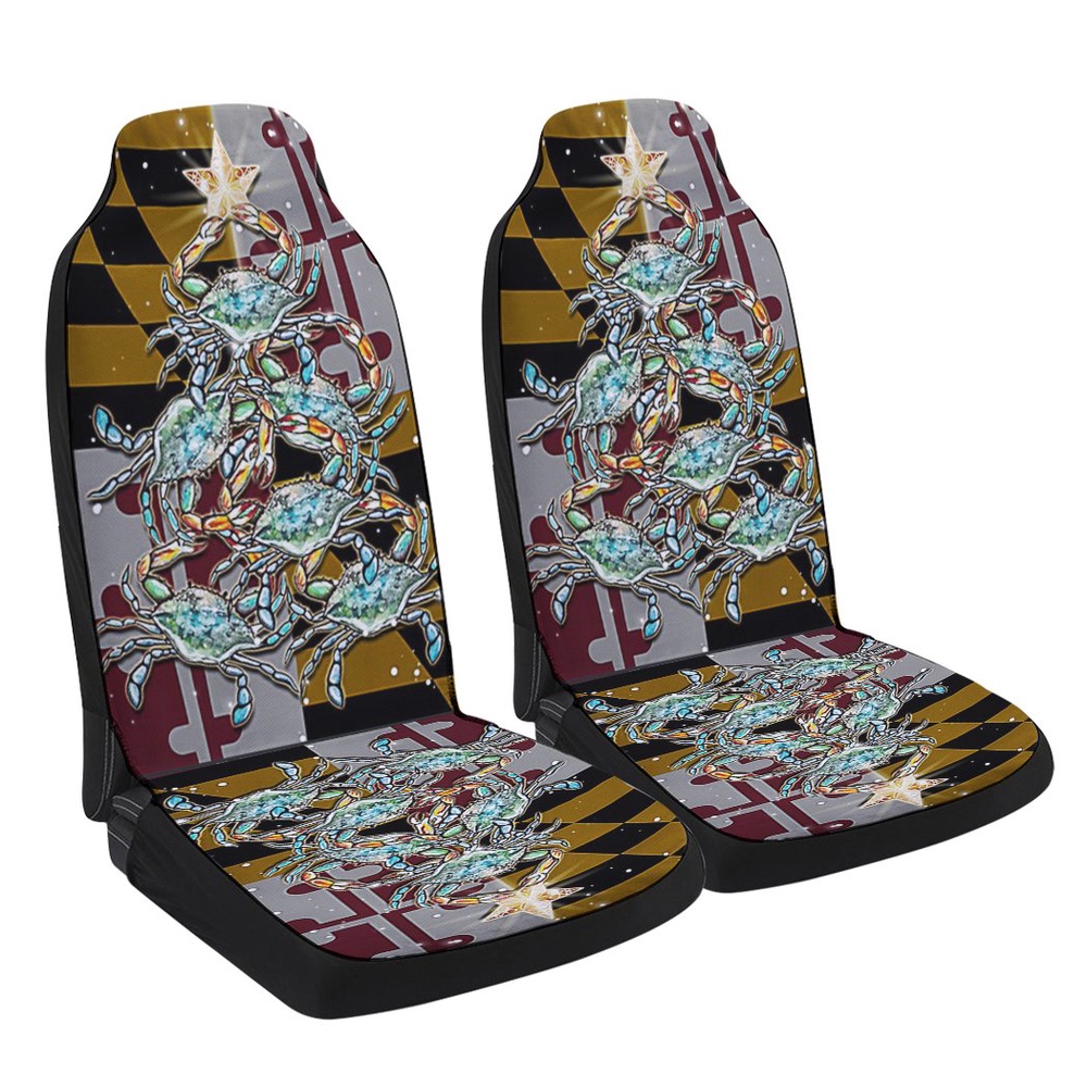 Maryland Blue Crab Christmas Seat Cover Cars, Christmas Car Seat Cover, Car Seat Cover