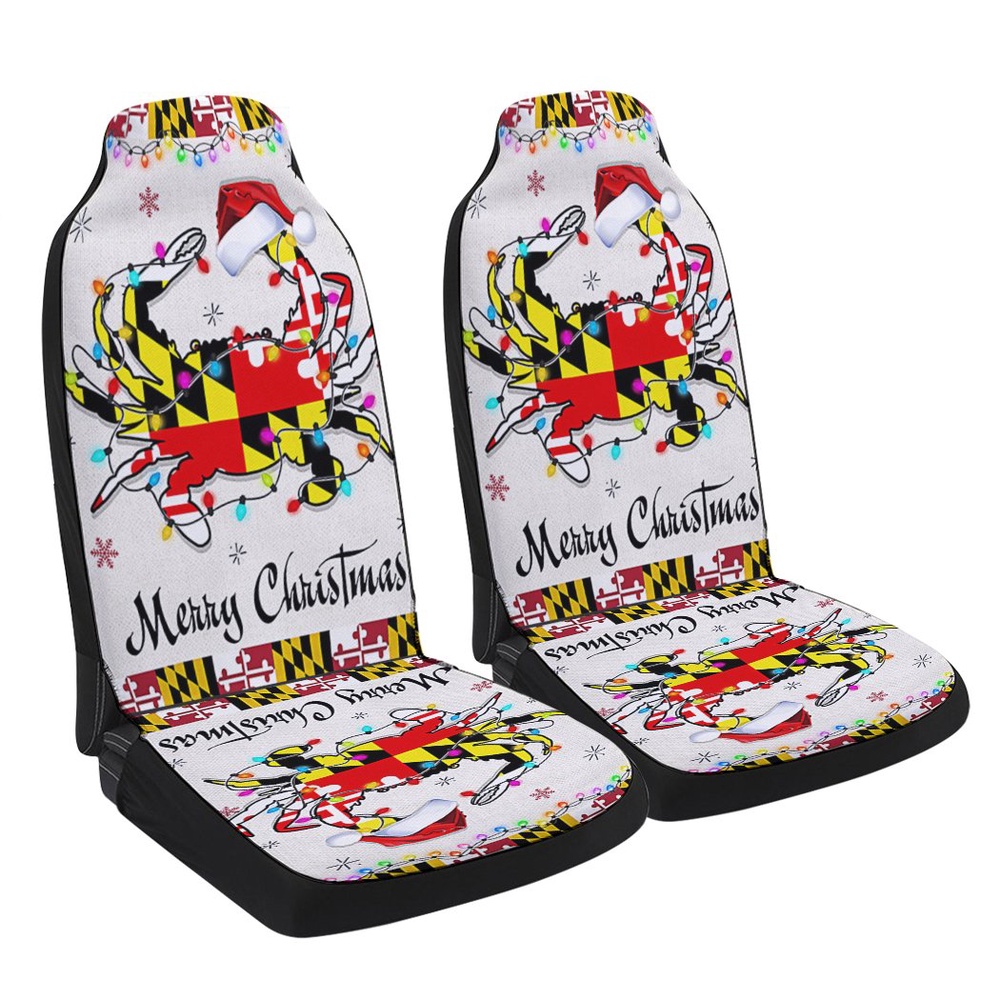 Maryland Crab Christmas Seat Cover Cars, Christmas Car Seat Cover, Car Seat Cover