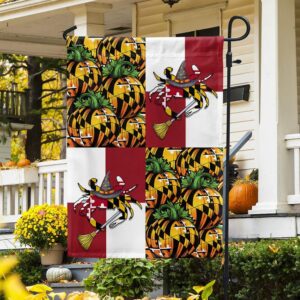 Maryland Halloween Flag Maryland Halloween Pumpkins and Blue Crab Witch Flag Halloween Flag Halloween Garden Flags Halloween House Flags 2 hqyog2.jpg