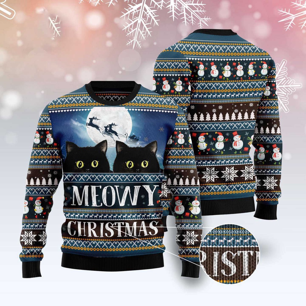 Meowy Christmas Ugly Christmas Sweater, Christmas Sweater, Ugly Sweater, Funny Xmas Sweaters Meowy Christmas Ugly Christmas Sweater, Christmas Sweater, Ugly Sweater, Funny Xmas Sweaters