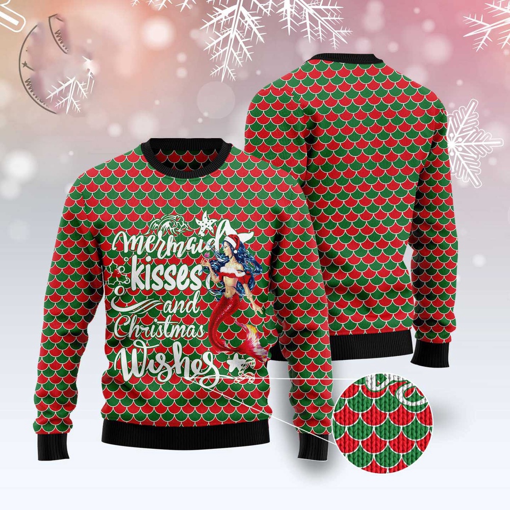 Mermaid Christmas Ugly Christmas Sweater, Christmas Sweater, Ugly Sweater, Funny Xmas Sweaters Mermaid Christmas Ugly Christmas Sweater, Christmas Sweater, Ugly Sweater, Funny Xmas Sweaters
