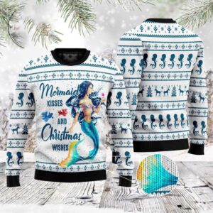 Mermaid Wishes Ugly Christmas Sweater, Christmas Sweater,…