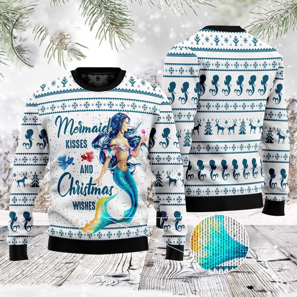 Mermaid Wishes Ugly Christmas Sweater, Christmas Sweater, Ugly Sweater, Funny Xmas Sweaters Mermaid Wishes Ugly Christmas Sweater, Christmas Sweater, Ugly Sweater, Funny Xmas Sweaters