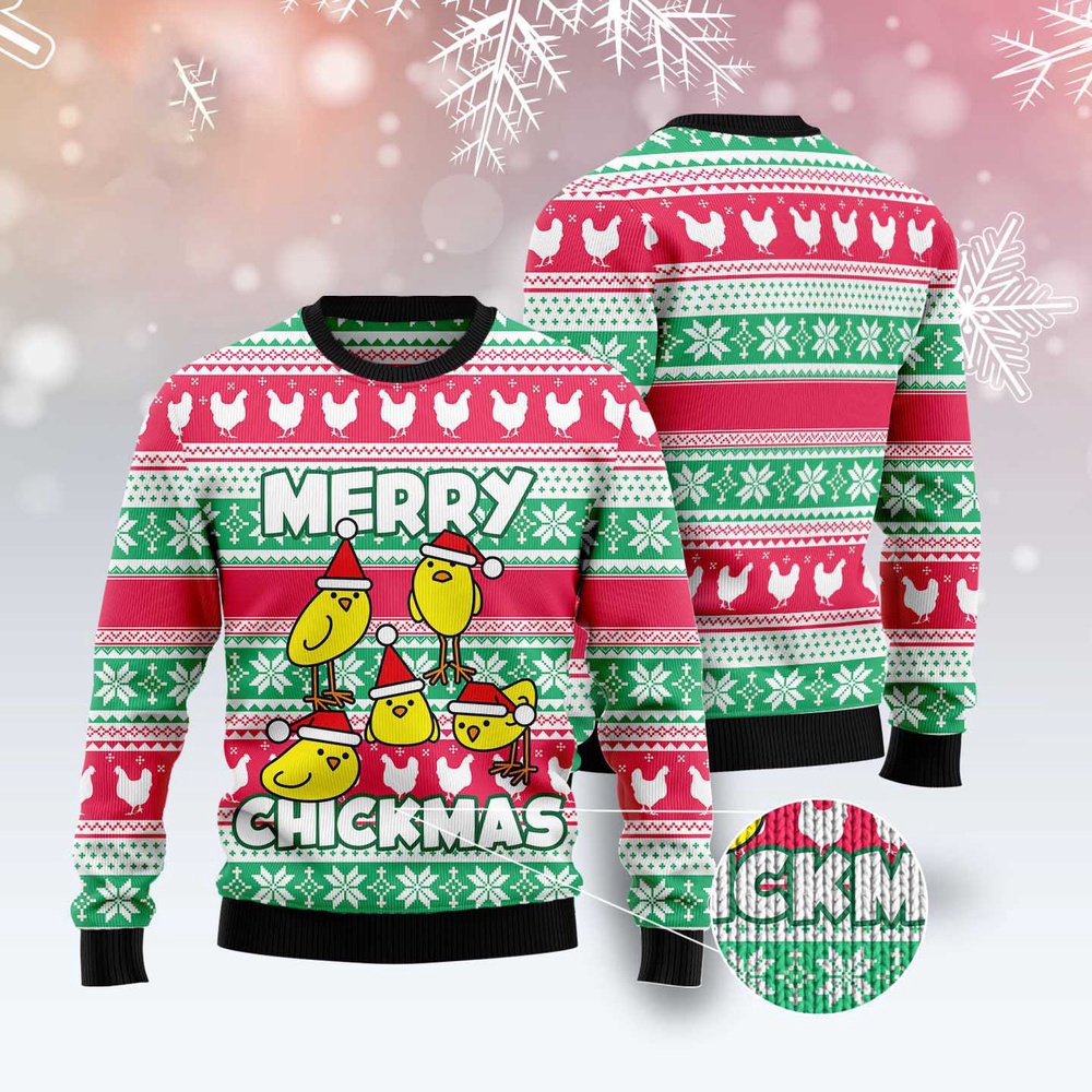 Merry Chickmas Ugly Christmas Sweater, Christmas Sweater, Ugly Sweater, Funny Xmas Sweaters Merry Chickmas Ugly Christmas Sweater, Christmas Sweater, Ugly Sweater, Funny Xmas Sweaters