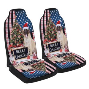 Merry Christmas English Mastiff Seat Cover Cars,…