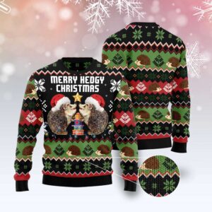 Merry Hedgy Christmas Ugly Christmas Sweater, Christmas…