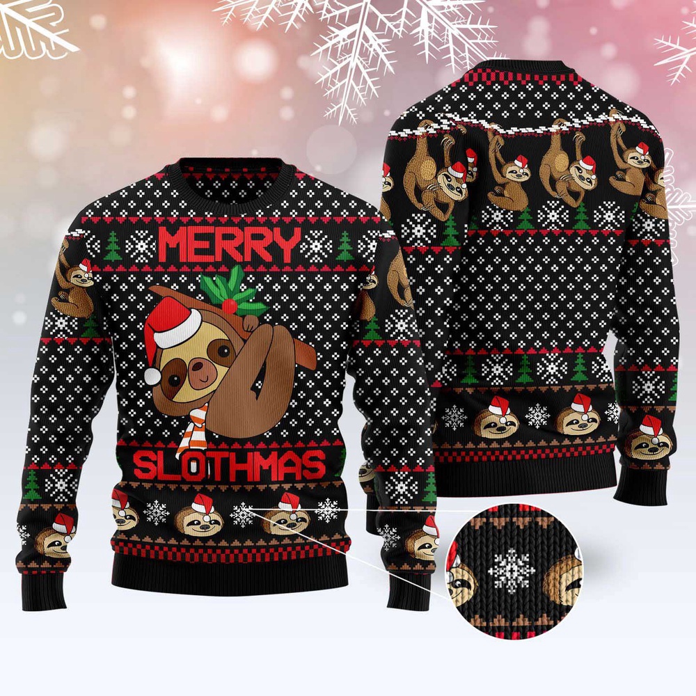 Merry Slothmas Ugly Christmas Sweater, Christmas Sweater, Ugly Sweater, Funny Xmas Sweaters Merry Slothmas Ugly Christmas Sweater, Christmas Sweater, Ugly Sweater, Funny Xmas Sweaters