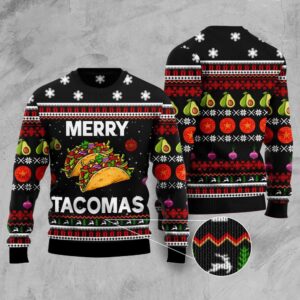 Merry Tacomas Ugly Christmas Sweater, Christmas Sweater,…